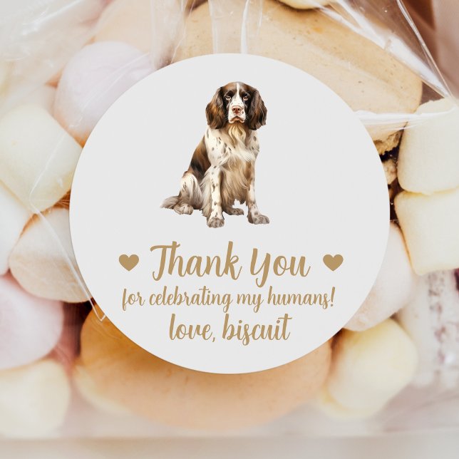 English Spaniel Dog Wedding Favour Stickers (Creator Uploaded)
