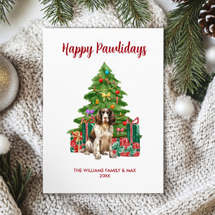 English Spaniel Personalised Dog Christmas Holiday Card