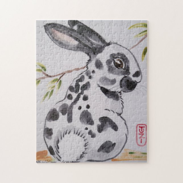 English Spot Rabbit Oriental Style Jigsaw Puzzle (Vertical)