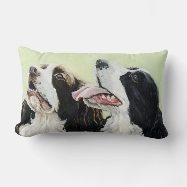 English Spring Spaniel Dog Art Pillow (Front)