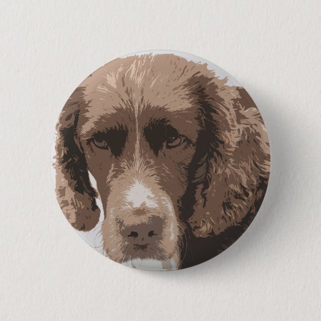 English Springer 6 Cm Round Badge (Front)