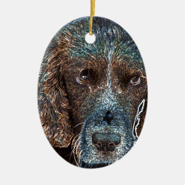 English Springer Ceramic Tree Decoration (Front)