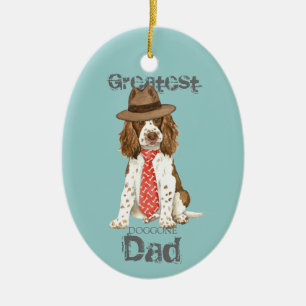 English Springer Dad Ceramic Ornament