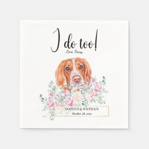 English Springer Dog Wedding Cocktail Napkins