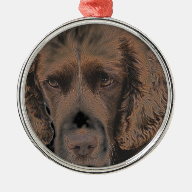 English Springer Dogs Metal Tree Decoration (Front)