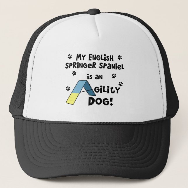 English Springer Spaniel Agility Dog Trucker Hat (Front)