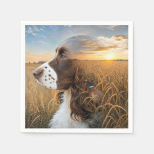 English Springer Spaniel and Pheasant Napkin