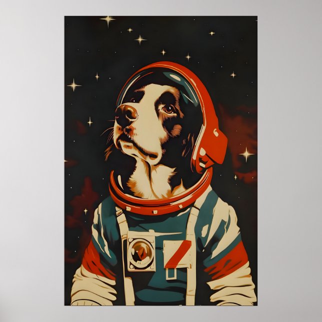 English Springer Spaniel Astronaut Poster, English Poster (Front)