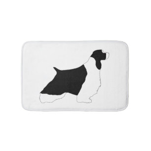 English Springer Spaniel black white silo Bath Mat