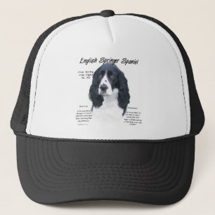 English Springer Spaniel (blk) History Design Trucker Hat