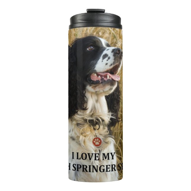 english springer spaniel bwlove w pic thermal tumbler (Front)