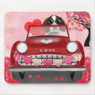 English Springer Spaniel Car Hearts Valentine's  Mouse Mat