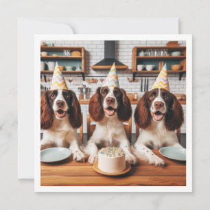 English Springer Spaniel card, Spaniel birthday Invitation