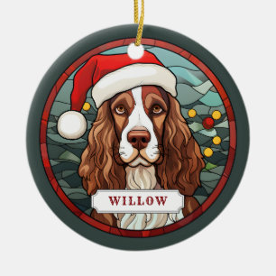 English Springer Spaniel Ceramic Circle Ornament