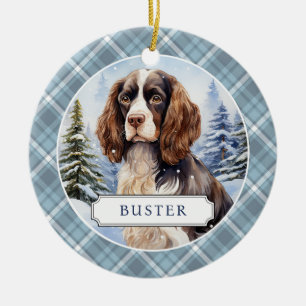 English Springer Spaniel Ceramic Circle Ornament