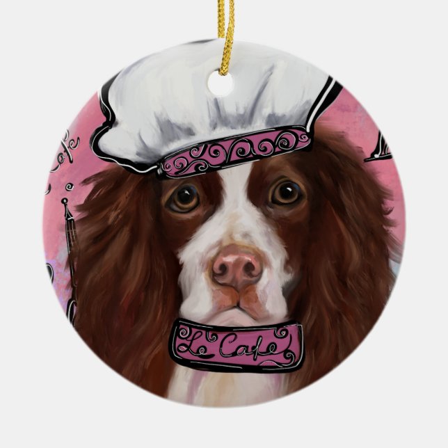 English Springer Spaniel      Ceramic Tree Decoration (Front)