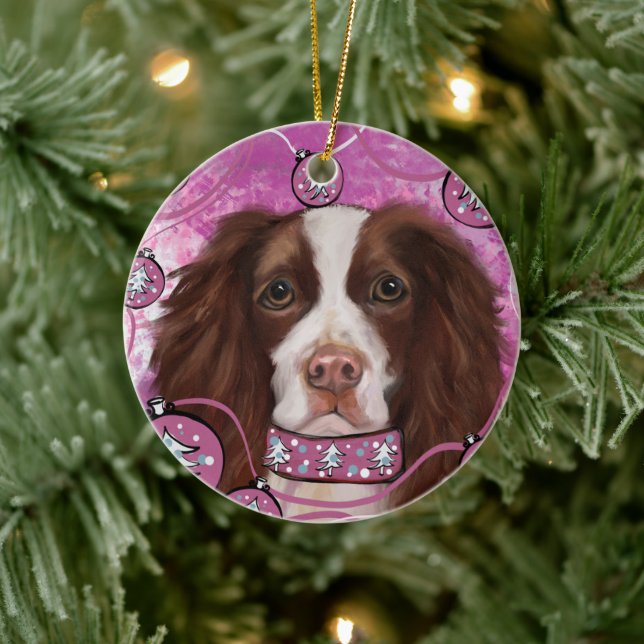 ENGLISH SPRINGER SPANIEL  CERAMIC TREE DECORATION (Tree)