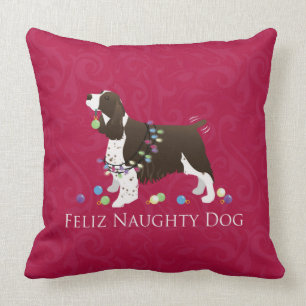 English Springer Spaniel Christmas Design Cushion