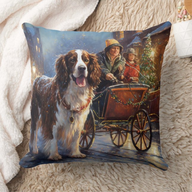 English Springer Spaniel Christmas Festive Season Cushion (Blanket)