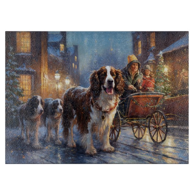 English Springer Spaniel Christmas Festive Season Cutting Board (Front)