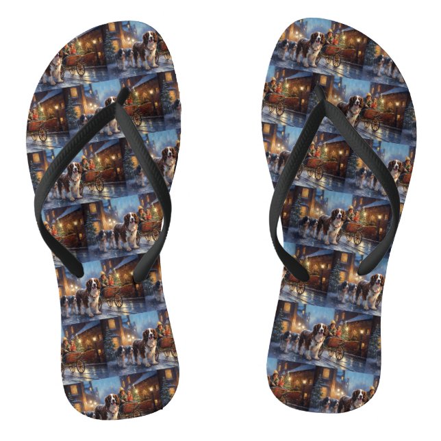 English Springer Spaniel Christmas Festive Season Flip Flops (Footbed)