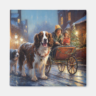 English Springer Spaniel Christmas Festive Season Magnet