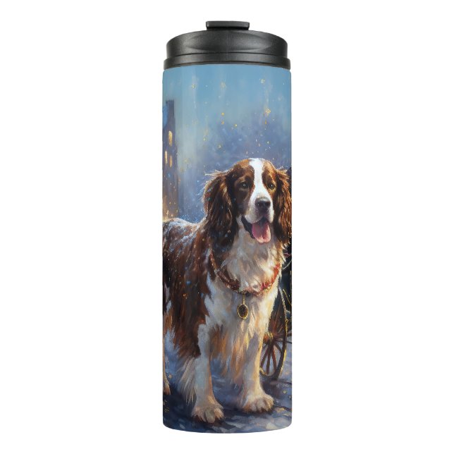 English Springer Spaniel Christmas Festive Season Thermal Tumbler (Front)