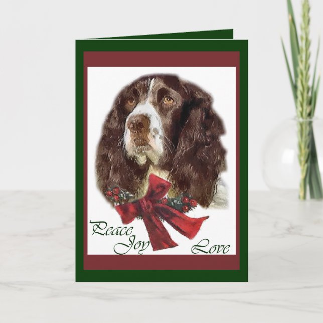 English Springer Spaniel Christmas Gifts Holiday Card (Front)