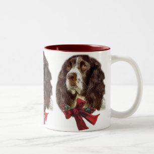 English Springer Spaniel Christmas Gifts Two-Tone Coffee Mug