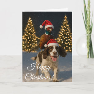 English Springer Spaniel Christmas greeting card
