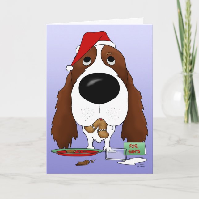 English Springer Spaniel Christmas Holiday Card (Front)