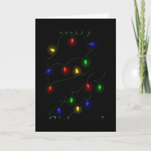 English Springer Spaniel Christmas Lights Holiday Card