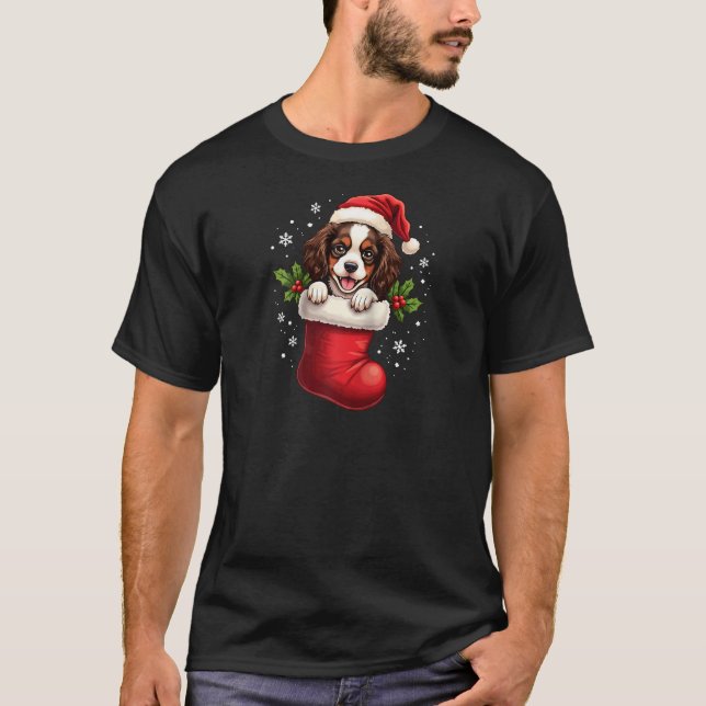 English Springer Spaniel Christmas Stocking Puppy  T-Shirt (Front)