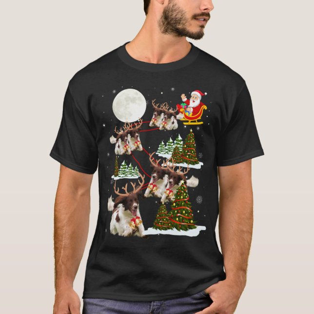 English Springer Spaniel Christmas Tree xmas light T-Shirt (Front)