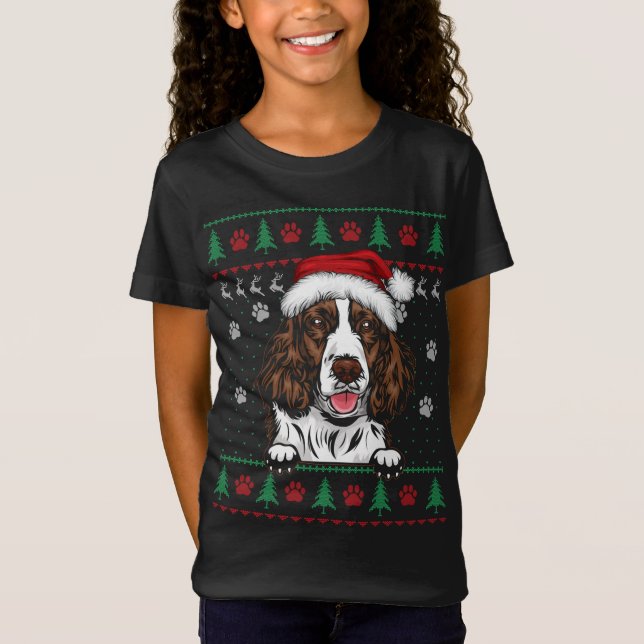 English Springer Spaniel Christmas Ugly Sweater Do (Front)