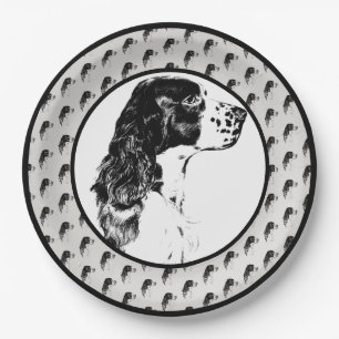 English Springer Spaniel Dog Art Party  Paper Plate