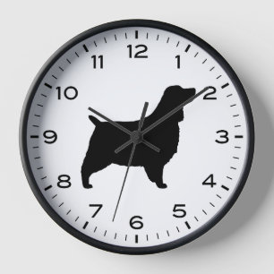 English Springer Spaniel Dog Breed Silhouette Clock