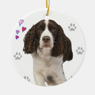 English Springer Spaniel Dog Ceramic Tree Decoration