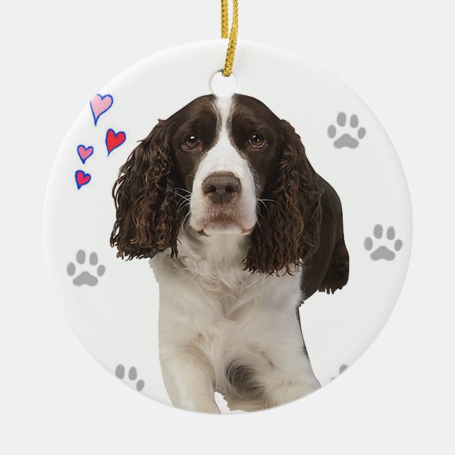 English Springer Spaniel Dog Ceramic Tree Decoration (Front)