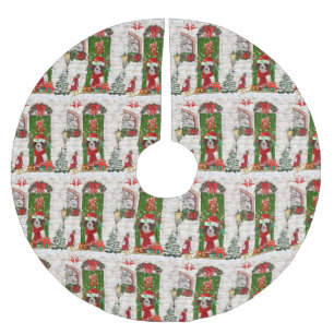 English Springer Spaniel Dog Christmas  Brushed Polyester Tree Skirt