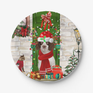 dog christmas plates