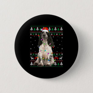 English Springer Spaniel Dog Christmas Ugly Sweate 6 Cm Round Badge