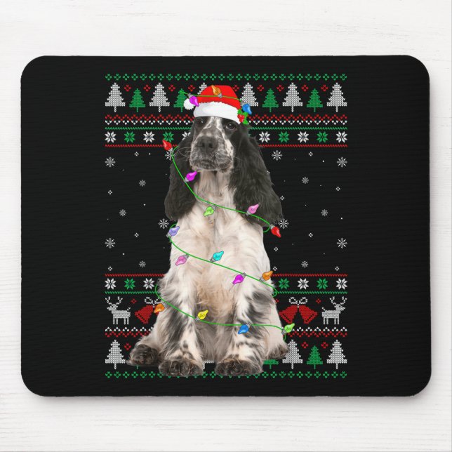 English Springer Spaniel Dog Christmas Ugly Sweate Mouse Mat (Front)