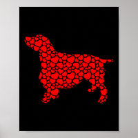 English Springer Spaniel Dog Cute Silhouette Heart