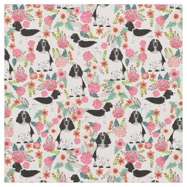 English Springer Spaniel Dog Fabric (Close Up)
