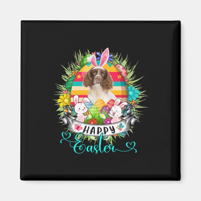 English Springer Spaniel Dog In Easter Eggs Sket  Magnet (Front)