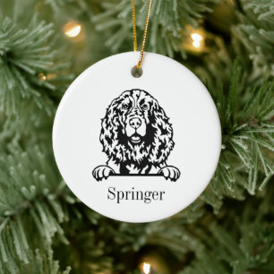 English Springer Spaniel dog Personalised Pet Orna Ceramic Tree Decoration