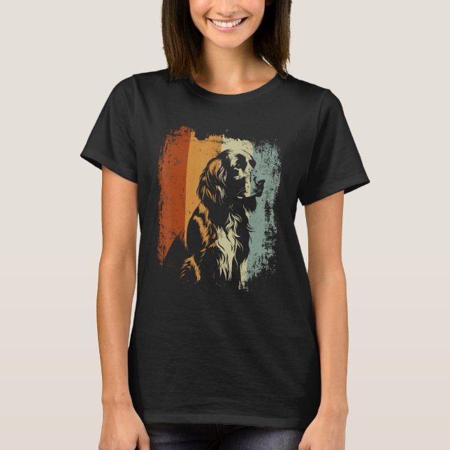 English Springer Spaniel Dog Retro Style T-Shirt (Front)