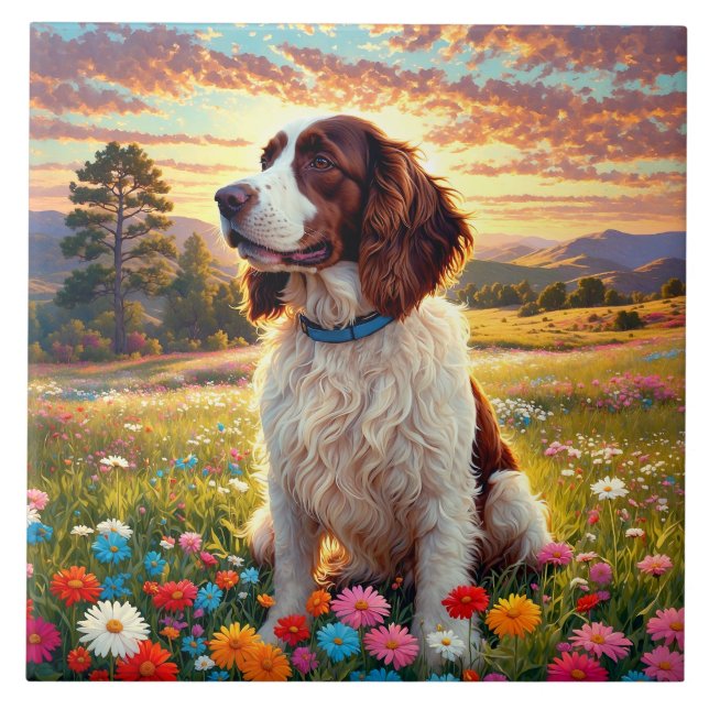English Springer Spaniel dog Tile (Front)