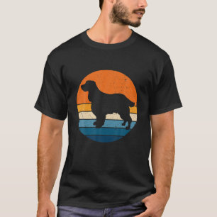 English Springer Spaniel Dog, Vintage Retro Sunset T-Shirt